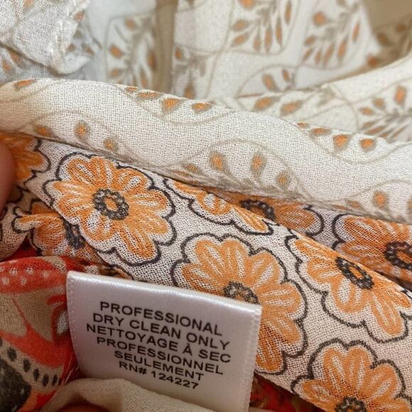 NWT MISA DRESS MIDI FLORAL TIERED RUFFLE COTTAGECORE BOHO CHIC CORAL PEACH BEIGE - Picture 12 of 15